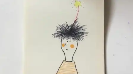 教你怎么用勾线笔画一个爆炸头,画法简单好学