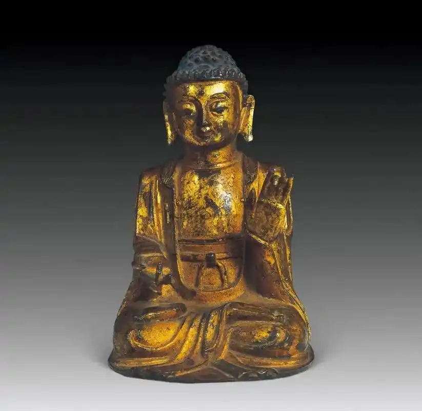 明代铜鎏金造像