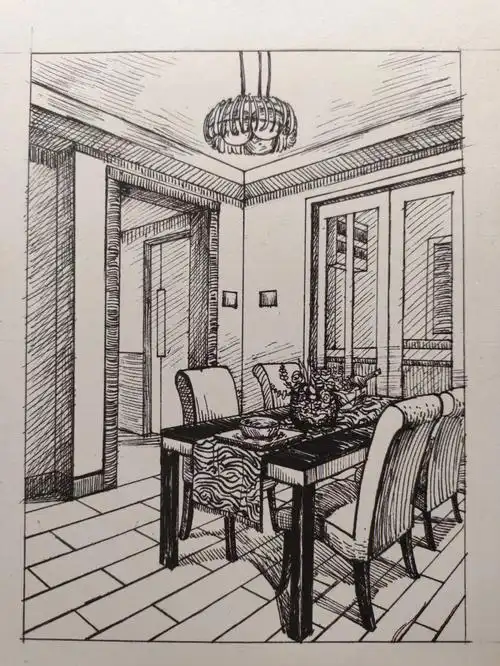 室内空间速写有步骤