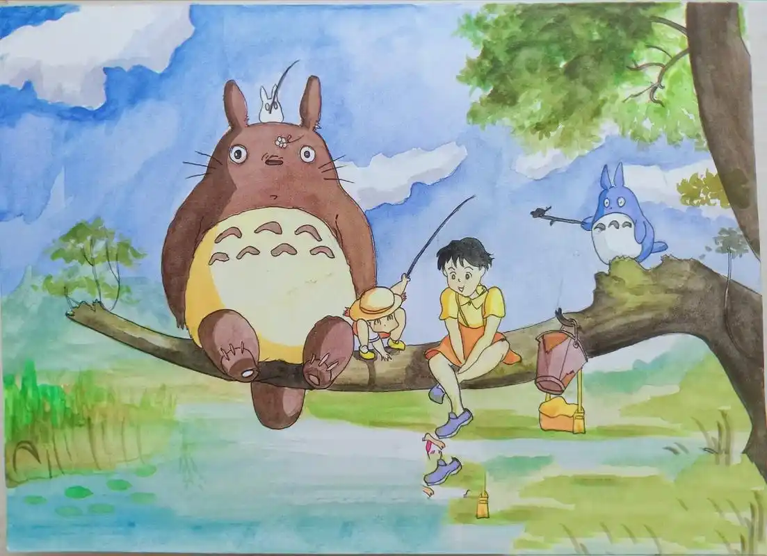 92宫崎骏龙猫手绘(附原图) 龙猫手绘