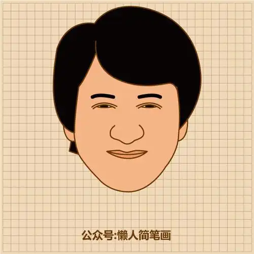 成龙头像简笔画