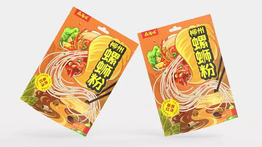 柳州螺蛳粉包装设计 | 原创 插画_巫七_出处