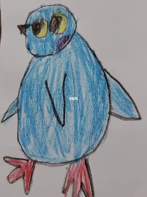 一年级女儿的简笔画小企鹅