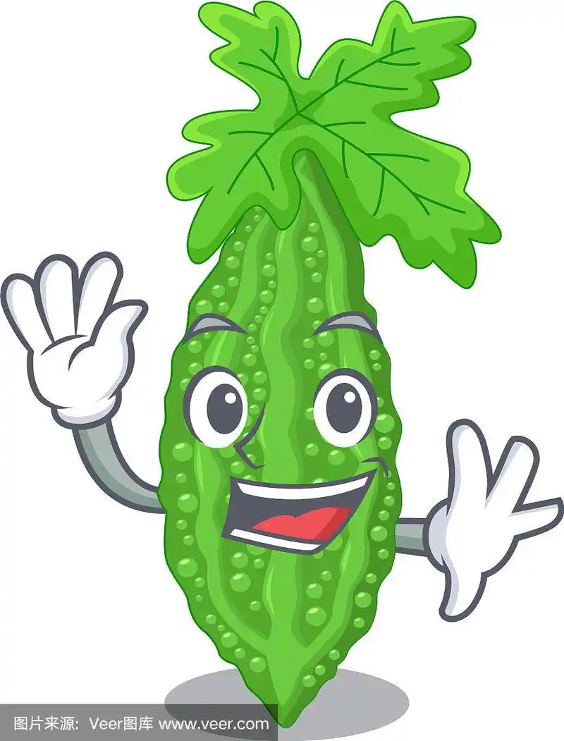 挥舞苦瓜瓜上的形状卡通