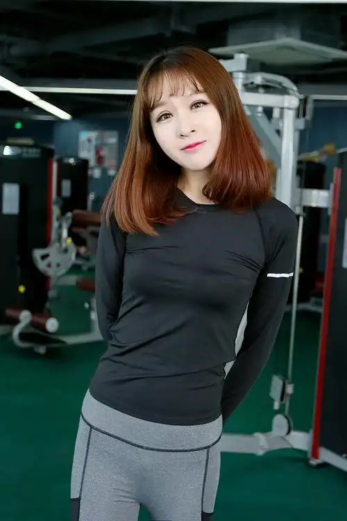 速干健身上衣女长袖t恤弹力运动跑步训练紧身瑜伽显瘦大码上装