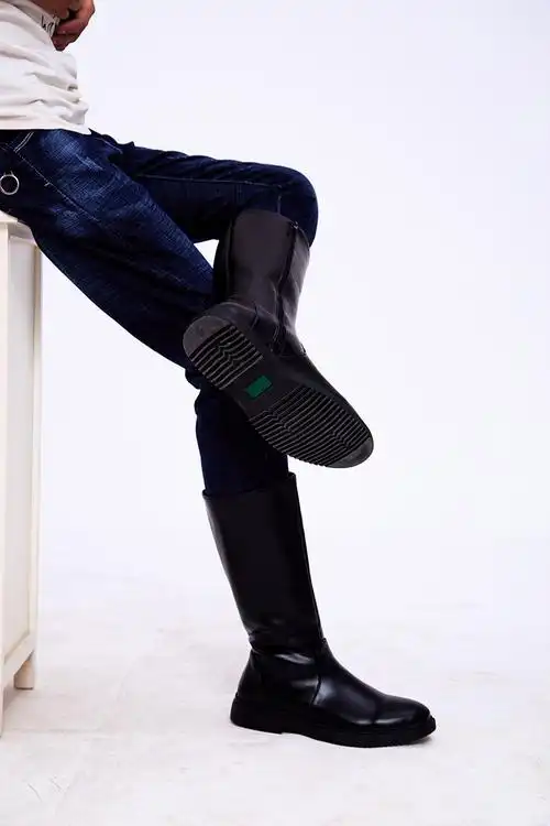 国旗班仪仗队阅兵军官靴骑马靴男士高筒蒙古皮靴子长筒马丁靴