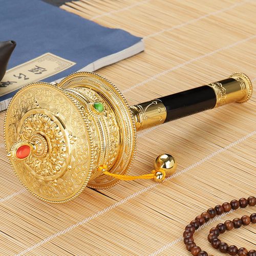 手摇转经轮转经筒观音六字嘛尼括罗家用经典版转金轮装饰工艺品