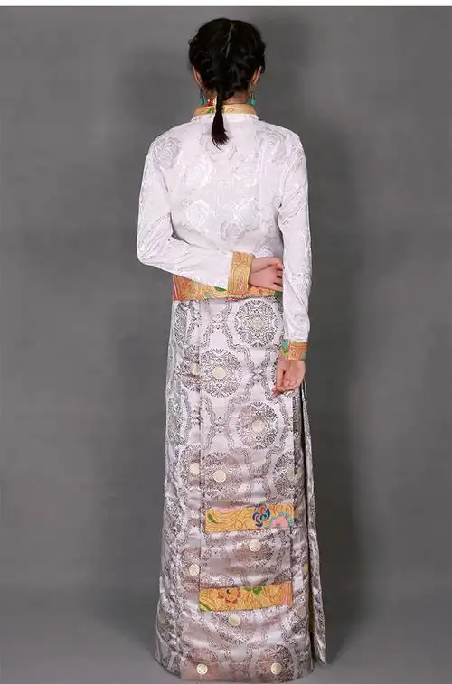 藏服裹裙藏装半身裙长款臧裙西藏袍女不丹裙锅庄裙民族风定制款新红色