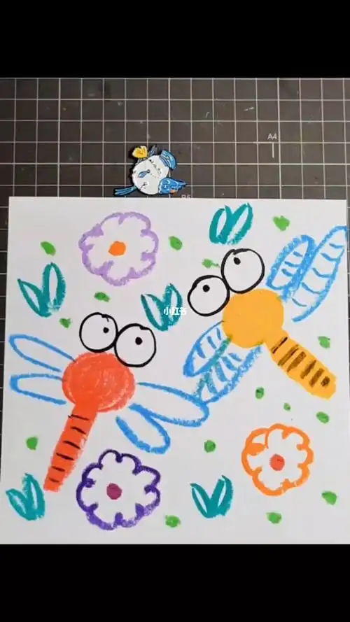 小蜻蜓儿童画创意美术幼儿园小班中班大班