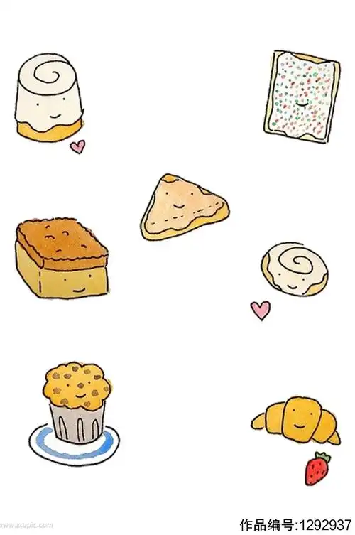 手绘插画卡通奶油蛋糕甜点食物素材免抠元素