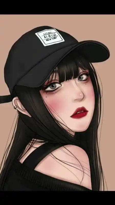 ipad女生头像手绘插画之酷女孩系列-度小视