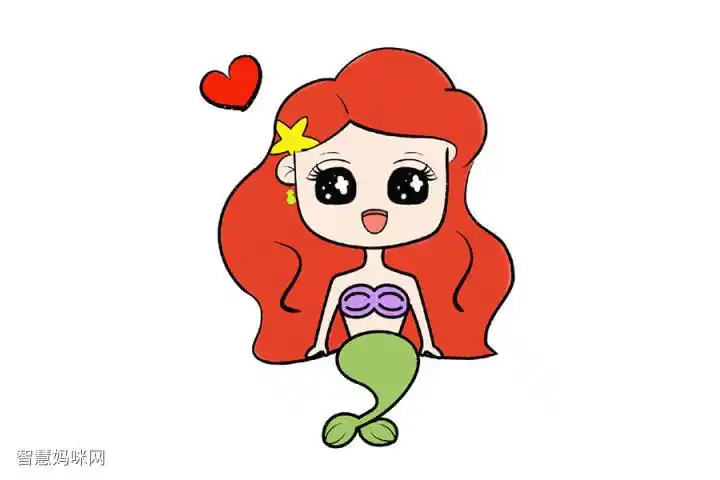 手绘卡通美人鱼简单又可爱-图7