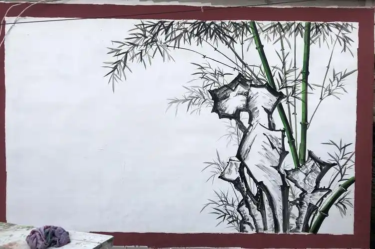 文化墙手绘装饰画!国画山水!