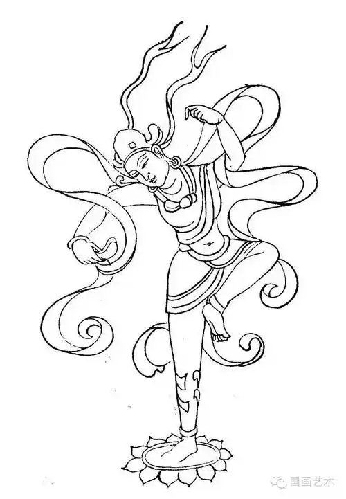 线描敦煌壁画舞姿就一字美2