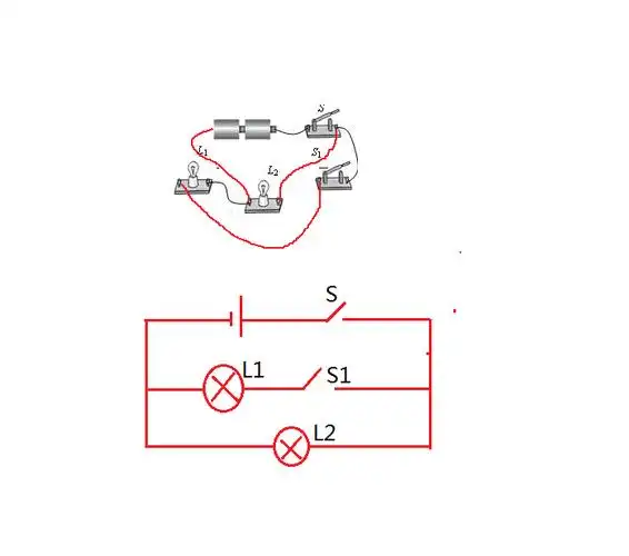 灯并联,s是总开关,s1只控制灯泡l1,请将所缺的导线补上,并画出电路图