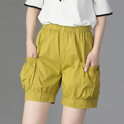 大码灯笼裤女夏季薄款胖mm200斤高腰宽松五分运动短裤速干休闲裤