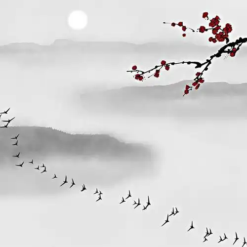 新中式水墨山水画