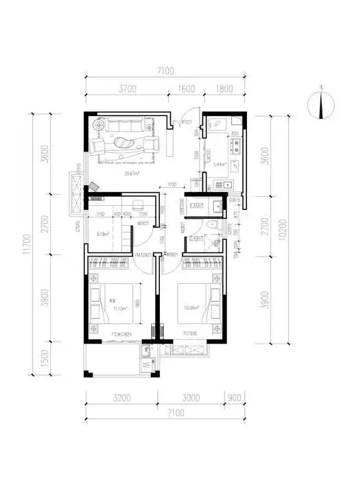 [分享]90平户型图cad资料下载