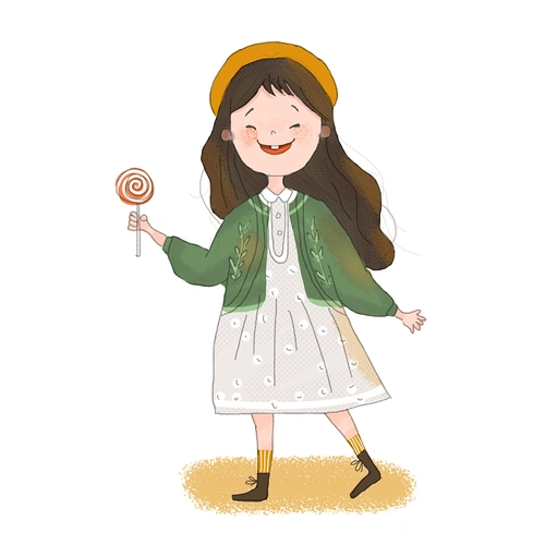 吃棒棒糖的小姑娘|插画|创作习作|安妮呦 - 原创作品 - 站酷 (zcool)