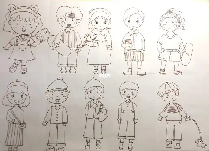 画画打卡no1130人物线稿简笔画