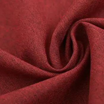 风窗帘成品简约现代隔热遮阳布遮光窗帘布料卧室客厅飘窗 酒红色 宽2