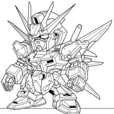 突击高达的简笔画