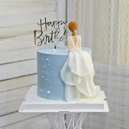 帝欧女神闺蜜高级翻糖人偶背影生日蛋糕小红抖音新鲜生日蛋糕