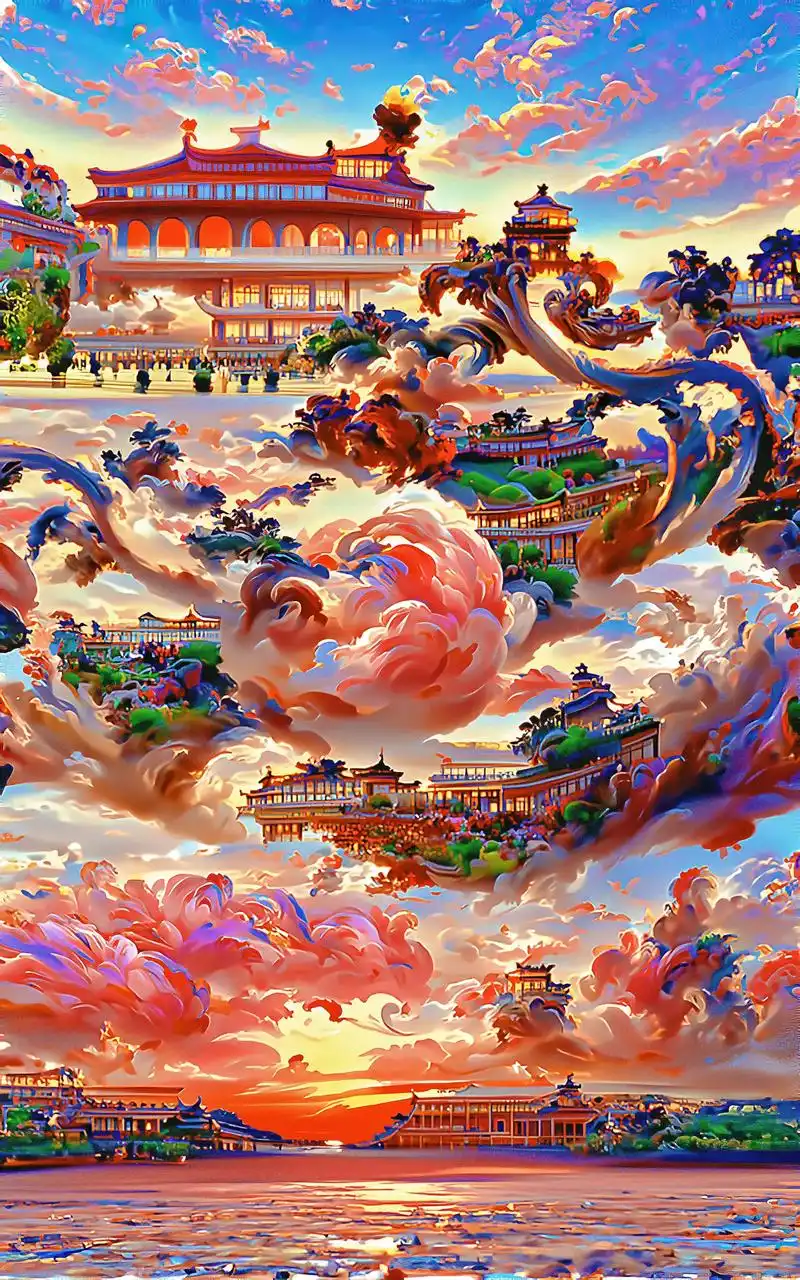 你相信有天宫吗?#ai绘画 #图文伙伴计划 #手机壁纸 - 抖音