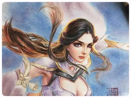 彩铅游戏人物《露娜—紫霞仙子》|纯艺术|绘画|文婷_wenting - 原创