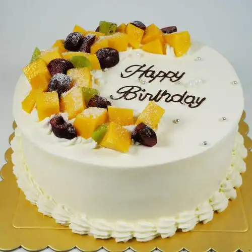 弯月缤纷水果蛋糕(图片为6 8寸和6寸效果)表面水果装饰根据季节调整