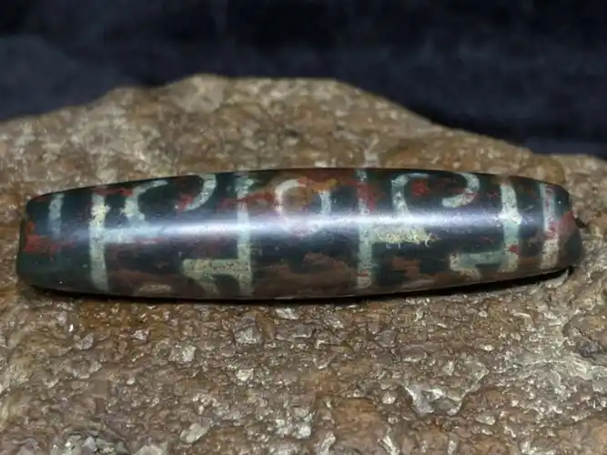 象雄莲师法帽～红黄朱砂漂亮～难得一见#天珠