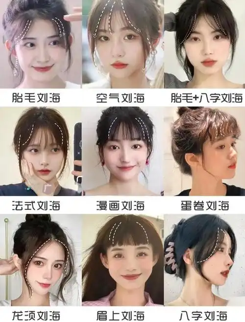 8种刘海风格,选对适合你的那一款!