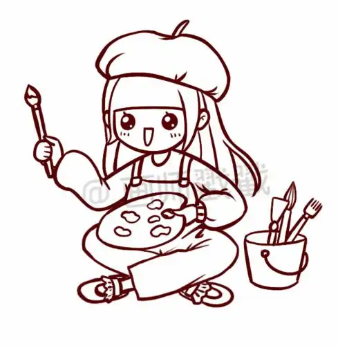 作画简笔画超简单职业人物画法教孩子学画画家简笔画画完也变小画家哦