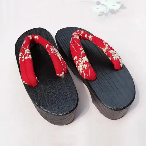 【5组花色】日式和风5cm高跟木屐和服浴衣配件 日本木拖鞋人字 女