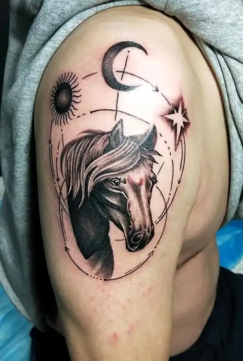 天马_纹身图案手稿图片_吴政的纹身作品集