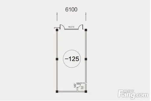 绿地之窗10栋-125房号商铺户型户型图