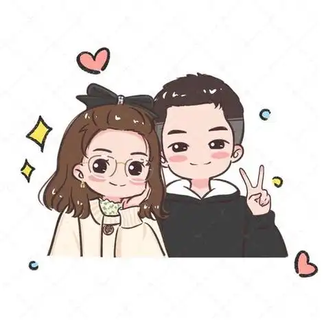 手绘情侣q版头像