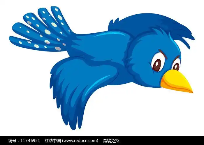 一只蓝色往下飞的鸟儿