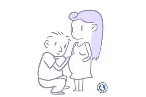 孕妈妈和爸爸孩子的简笔画