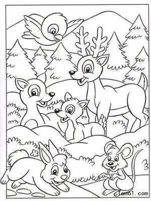 以动物为主题的情景画简笔画