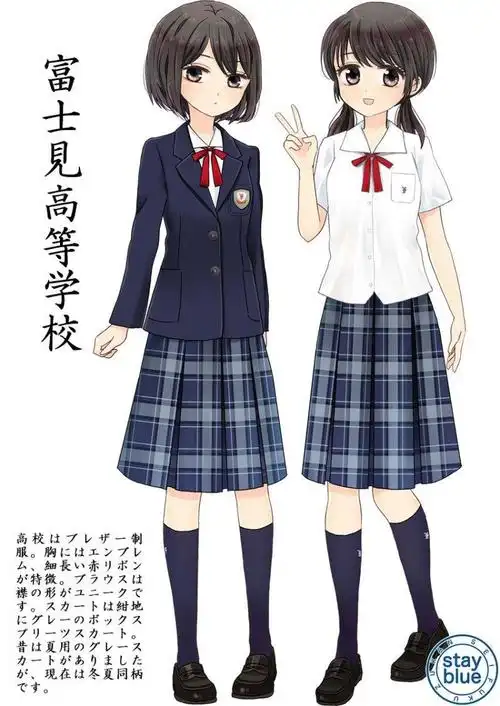 日本学校制服图鉴赏不同造型的二次元妹子相当萌