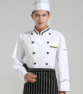 最新款秋冬长袖厨师工作服图片