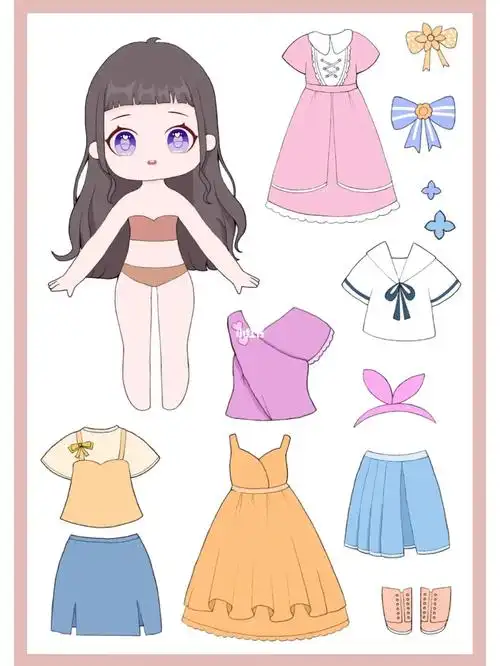 茶小狸插画一起来给她换装吧