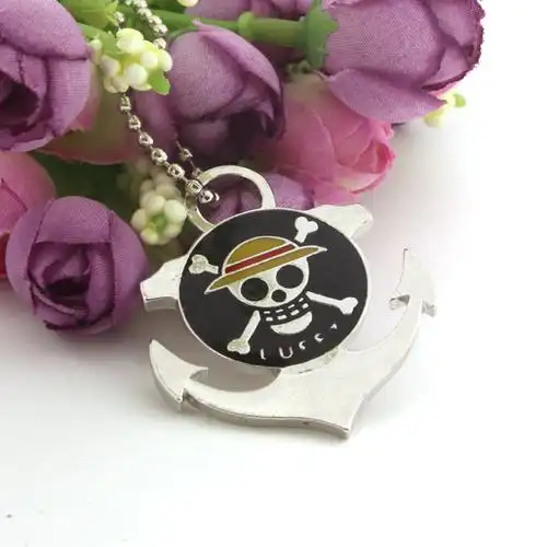 日本动漫周边饰品 one piece海贼王船锚标志合金项链 外贸项饰