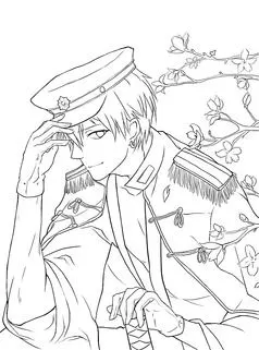 穿军装的男生简笔画