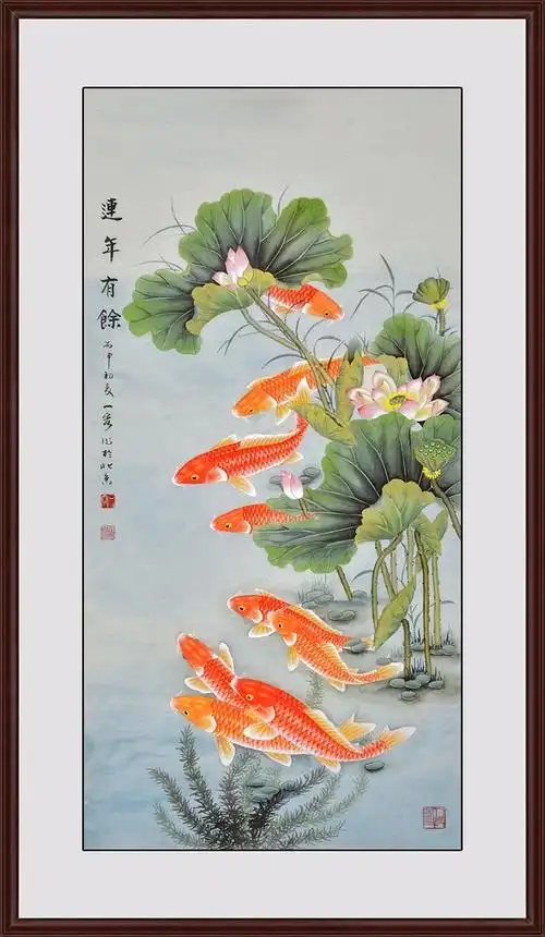 九鱼图聚财纳福 家居装饰画首选