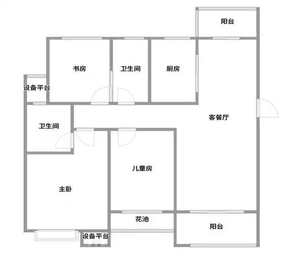 以下就是本套招商依云华苑小区125平米三居室房子的户型图.