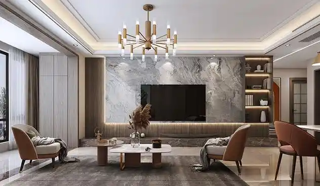 升龙天汇145平意式轻奢风格装修效果图