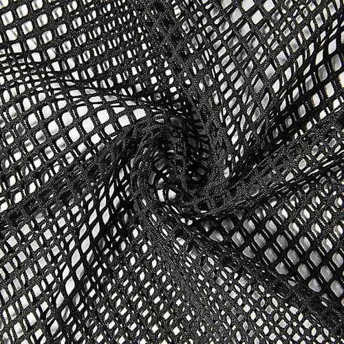 打底衫女长袖透视性感镂空薄纱渔网纱衣黑色透明内搭网纱上衣t恤