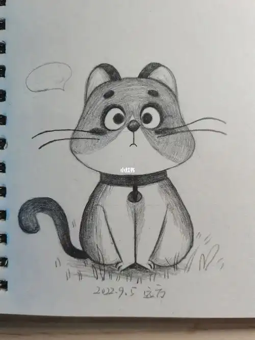 铅笔画可爱的猫咪